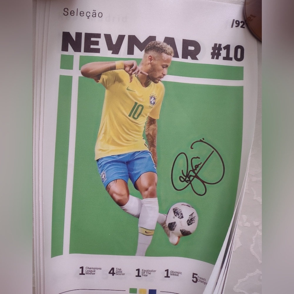 Soccer football Brazilian player canvas colored poster Neymar